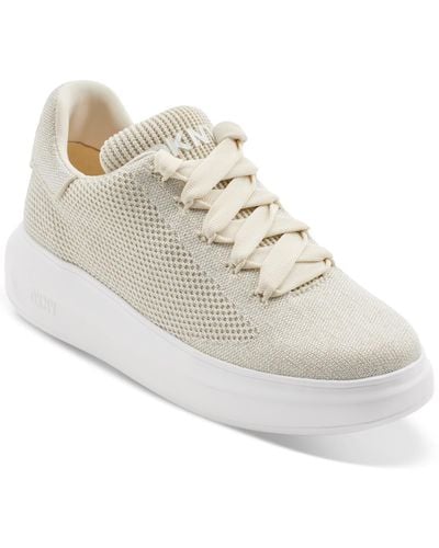 DKNY Jewel Knit Lace-up Sneakers - White