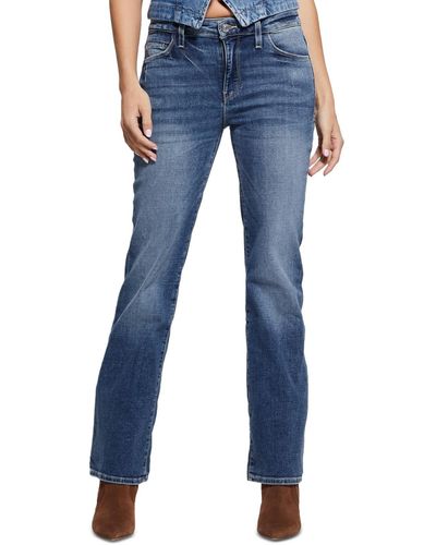 Blue High Rise Boot Cut Jeans|278556601-Lichen-Blue