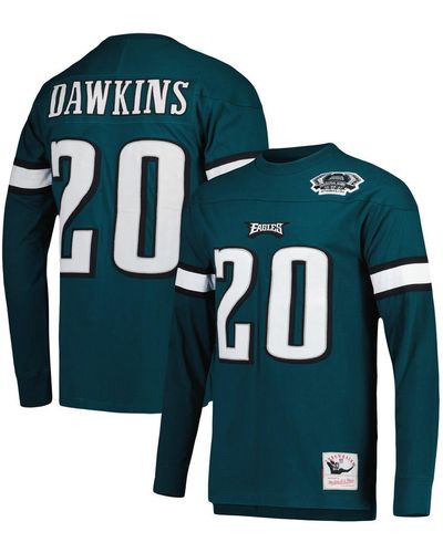 Mitchell & Ness Brian Dawkins Midnight Philadelphia Eagles Retired Player Name And Number Long Sleeve Top - Green