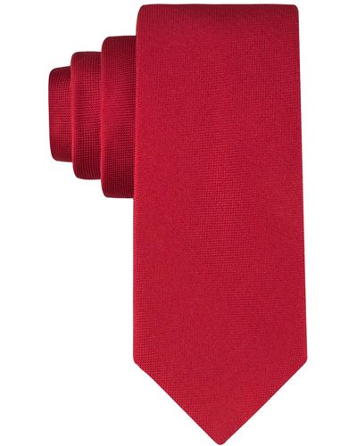 Calvin Klein Silver-spun Solid Tie - Red