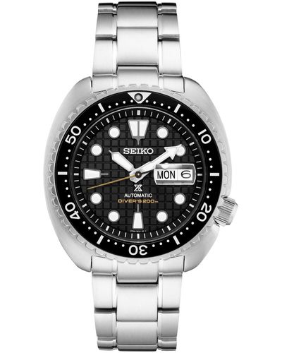 Seiko Automatic Prospex King Turtle Stainless Steel Bracelet Watch 45mm - Metallic