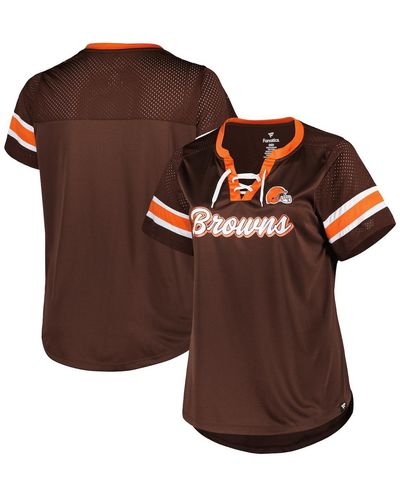 Fanatics Cleveland S Plus Size Original State Lace-up T-shirt - Brown