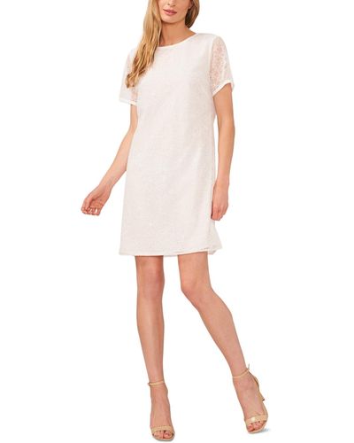 Cece Lace Short-sleeve A-line Dress - White