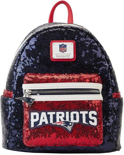 Loungefly And New England Patriots Sequin Mini Backpack - Red