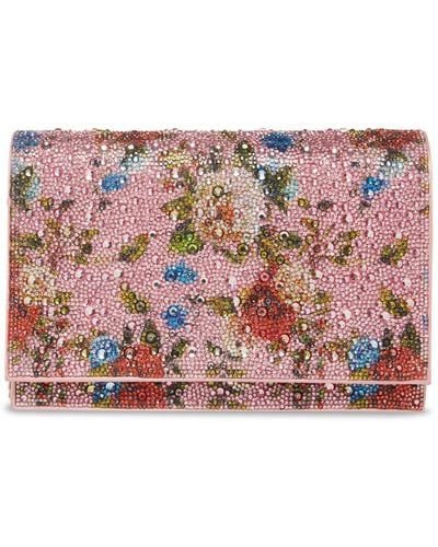 Betsey Johnson Floral Rhinestone Flap Bag - Pink