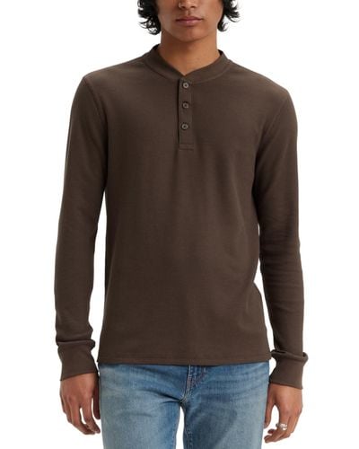 Levi's Levis Long-sleeve Thermal Henley Shirt - Brown