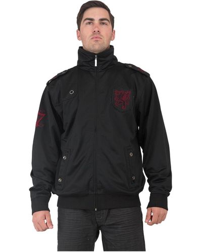 Level 7 Big & Tall Embroidery Patches Track Jacket - Black