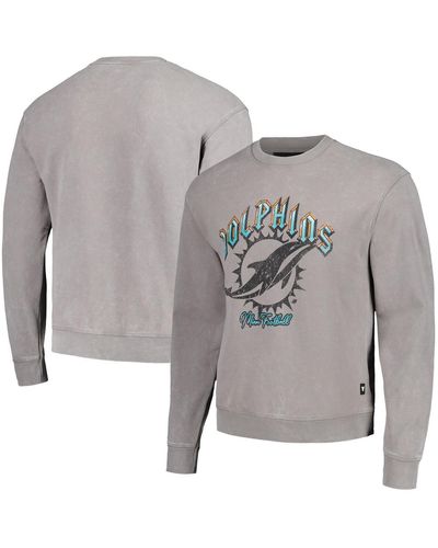 The Wild Collective And Miami Dolphins Distressed Pullover Sweatshirt - Gray