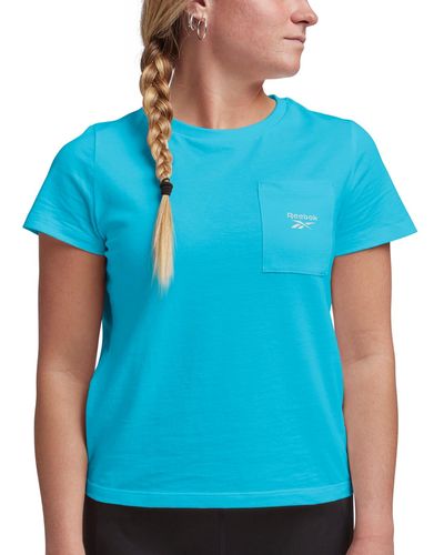 Reebok Active Small-logo Pocket Cotton T-shirt - Blue