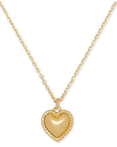 Kate Spade Twisted Frame Heart Pendant Necklace - Metallic