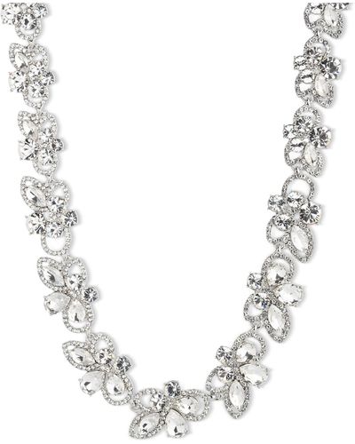 Givenchy Silver-tone Crystal Petal All-around Collar Necklace - Metallic