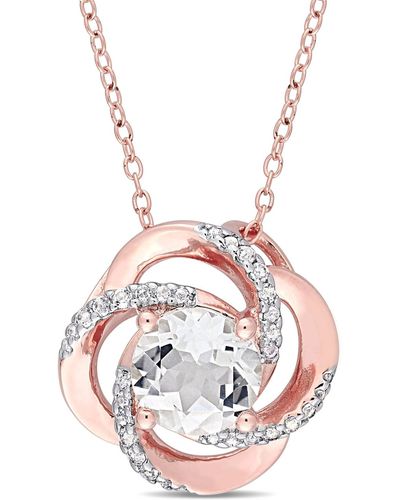 Macy's Floral Swirl 18" Pendant Necklace (2-3/5 Ct. T.w. - Pink