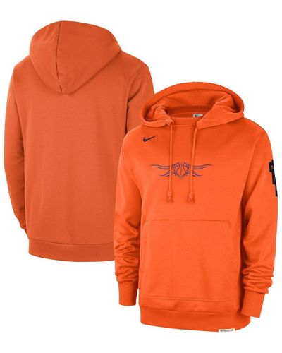 Nike Distressed Phoenix Suns 2023/24 City Edition Courtside Standard Issue Pullover Hoodie - Orange