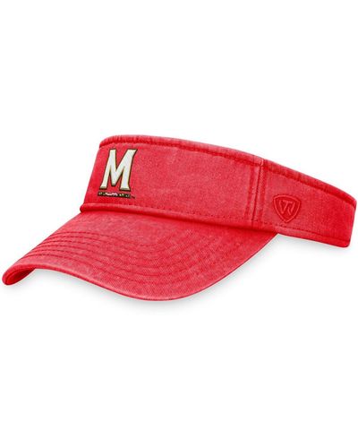 Top Of The World Maryland Terrapins Terry Adjustable Visor - Red