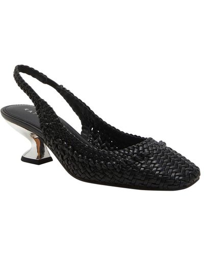Katy Perry Laterr Woven Sling-back Heels - Black