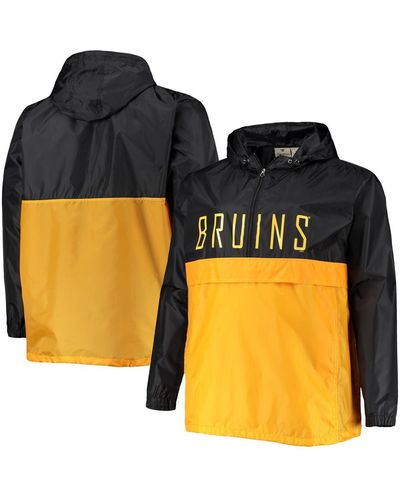 Profile Boston Bruins Big And Tall Anorak Half-zip Pullover Hoodie - Orange