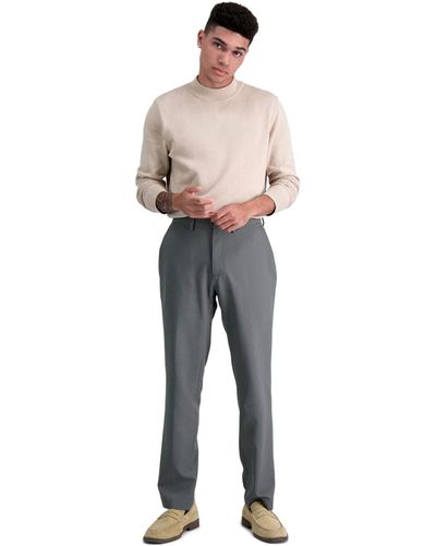 Kenneth Cole Modern-fit Micro-check Dress Pants - Gray