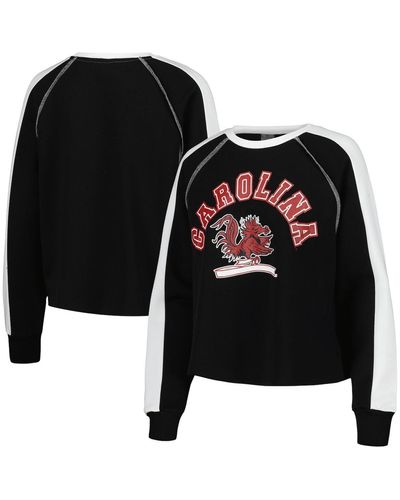 Gameday Couture South Carolina Gamecocks Blindside Raglan Cropped Pullover Sweatshirt - Black