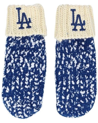 FOCO Los Angeles Dodgers Confetti Cream Mittens - Blue