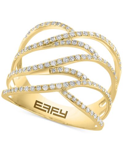 Effy Pave Rose By Effy Diamond Ring (3/8 Ct. T.w. - Metallic