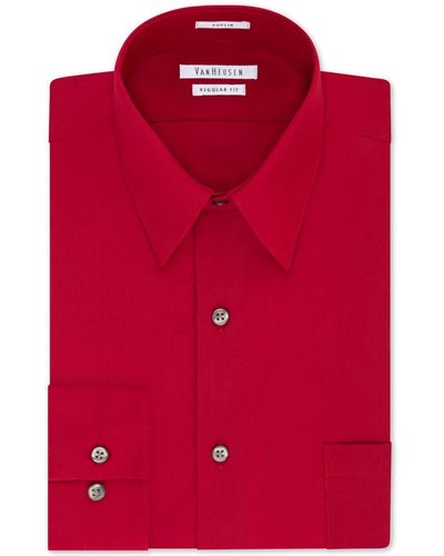 Van Heusen Classic-fit Point Collar Poplin Dress Shirt - Multicolor
