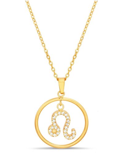 Kensie Gold-tone Dangle Round Pendant Necklace - Metallic