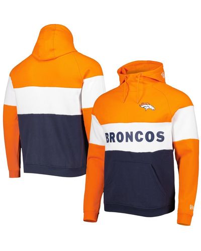 KTZ Denver Broncos Colorblock Current Pullover Hoodie - Orange