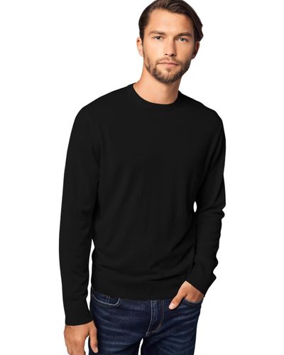 Bellemere New York Relaxed Crew Neck Cashmere Sweater - Black