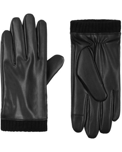 Calvin Klein Knit Cuff Gloves - Black