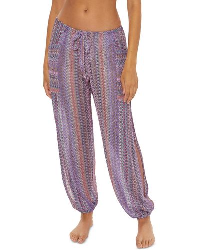 Becca Horizon Crochet Cargo Swim Cover-up Pants - Purple