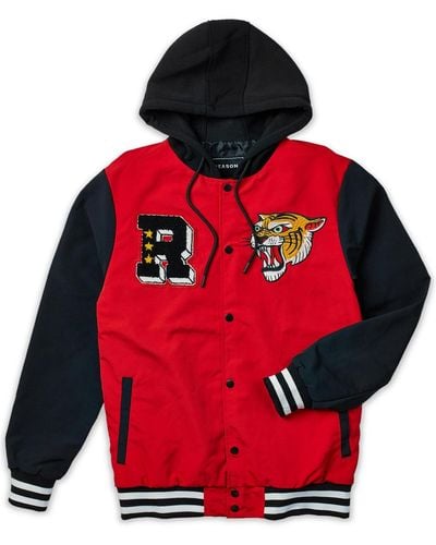 Reason Tigers Varsity Hooded Jacket - Red