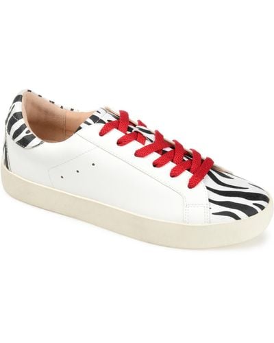 Journee Collection Erica Lace Up Sneakers - Red