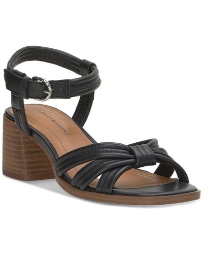 Lucky Brand Jolenne Adjustable Strap Block-heel Sandals - Black