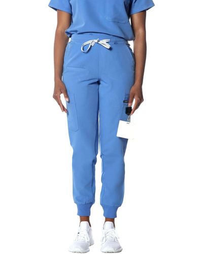 Members Only Valencia jogger Scrub Pants For Petite - Blue