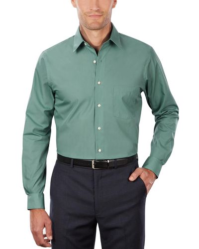 Van Heusen Classic-fit Point Collar Poplin Dress Shirt - Green