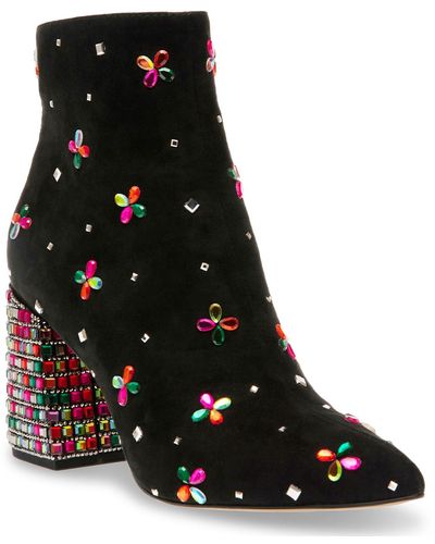 Betsey Johnson Joise Rhinestone Embellished Booties - Black