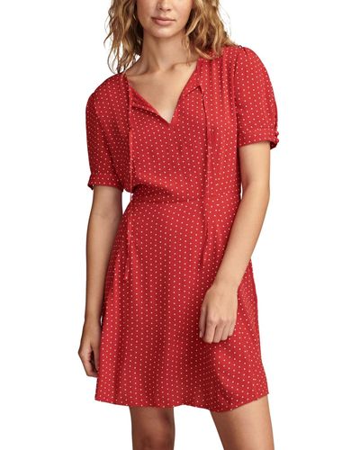 Lucky Brand Polka Dot Fit & Flare Mini Dress - Red