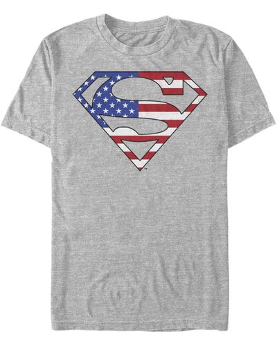 Fifth Sun Superman Us Hero Short Sleeve T-shirt - Gray