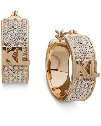 Karl Lagerfeld Gold-tone Small Hoop Earrings - Metallic