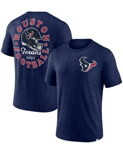 Profile Houston Texans Big And Tall Two-hit Throwback T-shirt - Blue