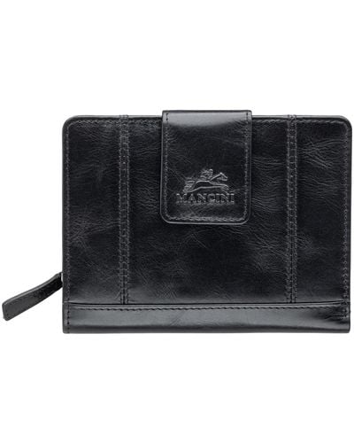 Mancini Casablanca Collection Medium Clutch Wallet - Black
