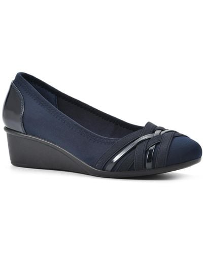 White Mountain Bowie Wedge Shoe - Blue