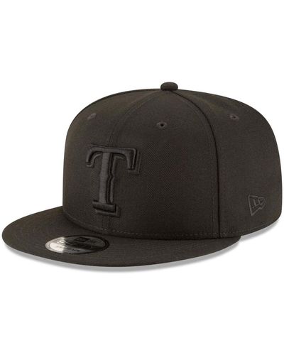 KTZ Texas Rangers On 9fifty Team Snapback Adjustable Hat - Black