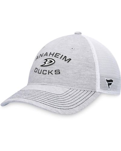 Fanatics Distressed Anaheim Ducks Trucker Adjustable Hat - White