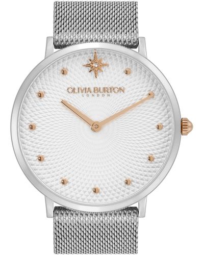 Olivia Burton Celestial Ultra Slim Silver-tone Stainless Steel Bracelet Watch 40mm - Metallic
