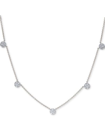 Macy's Diamond Dangle Cluster Statement Necklace (1 Ct. T.w. - Natural