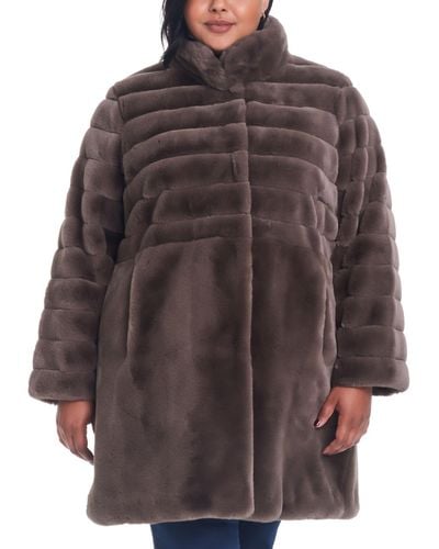 Jones New York Plus Size Faux-fur Coat - Brown