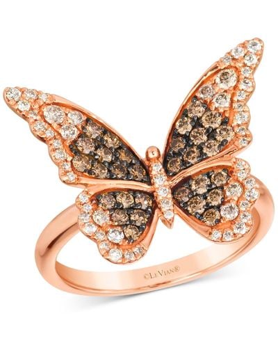 Le Vian Ombre Chocolate Ombre Diamond & Vanilla Diamond Butterfly Ring (3/4 Ct. T.w. - Natural