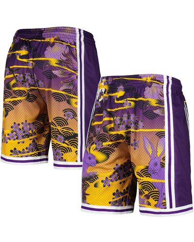 Mitchell & Ness Los Angeles Lakers Lunar New Year Swingman Shorts - Purple