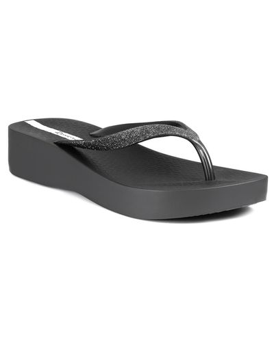 Ipanema Mesh Chic Comfort Wedge Sandals - Black